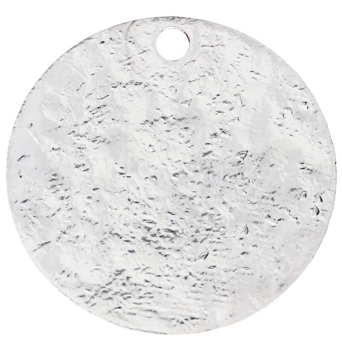 Zecchino rotondo da 15,5 mm con effetto martellato - Placcatura in argento fino x1