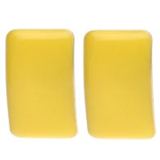 Orecchini perno rettangolari 13x20 mm in resina epossidica - Acciaio Dorato - Giallo x2