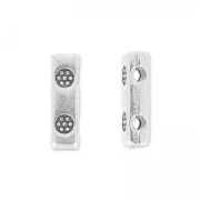 Perla a barra testurizzata a 2 fori 10x3 mm - Placcatura in argento fine invecchiato x4