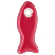 Ciondolo a forma di pesce in ceramica 25x10 mm - Rosso x1