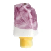 Perla di ghiaccio in ceramica 15x8 mm - Viola - Bianco x1