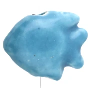 Perlina pesce in ceramica 17x20 mm - Blu x1