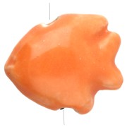 Perlina pesce in ceramica 17x20 mm - Arancione x1