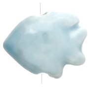 Perlina pesce in ceramica 17x20 mm - Azzurro x1