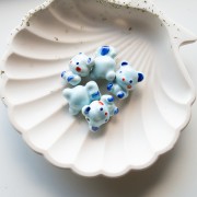 Perlina orsetto in ceramica 19,5x16 mm - Multi Blue x1