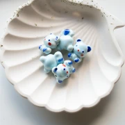 Perlina orsetto in ceramica 19,5x16 mm - Multi Blue x1