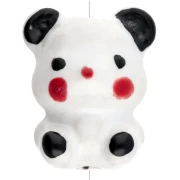 Perlina orsetto in ceramica 19,5x16 mm - Bianco - Nero x1