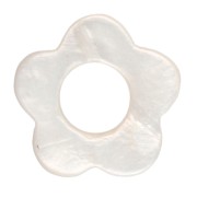 Perla a forma di fiore scavata da 15 mm in madreperla - Naturale x4|raw }}