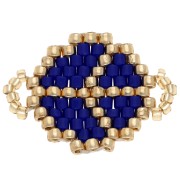 Distanziatore per perle di pace e amore 21x15 mm - Blu reale - Oro x1