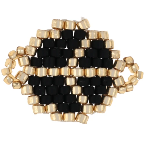 Distanziatore per perle 21x15 mm Peace and love - Nero - Oro x1