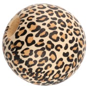 Perle rotonde in legno 16 mm - Stampa leopardo - Beige - Marrone - Nero x10|raw }}