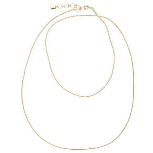 Collana lunga in serpentino da 1,45 mm - Dorato con oro fino x76cm