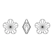 Cabochon a forma di fiore Swarovski 4744, 10 mm, acquamarina x1
