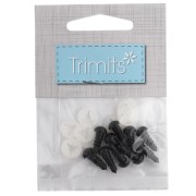 Occhi di sicurezza in plastica - per peluche e amigurumi - 6 mm - Nero x 5 paia
