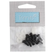 Occhi di sicurezza in plastica - per peluche e amigurumi - 6 mm - Nero x 5 paia