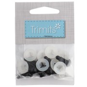 Occhi di sicurezza in plastica - per peluche e amigurumi - 9 mm - Nero x 4 paia