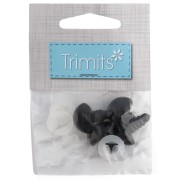 Occhi di sicurezza in plastica - per peluche e amigurumi - 15 mm - Neri x 2 paia