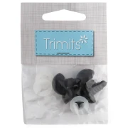Occhi di sicurezza in plastica - per peluche e amigurumi - 15 mm - Neri x 2 paia