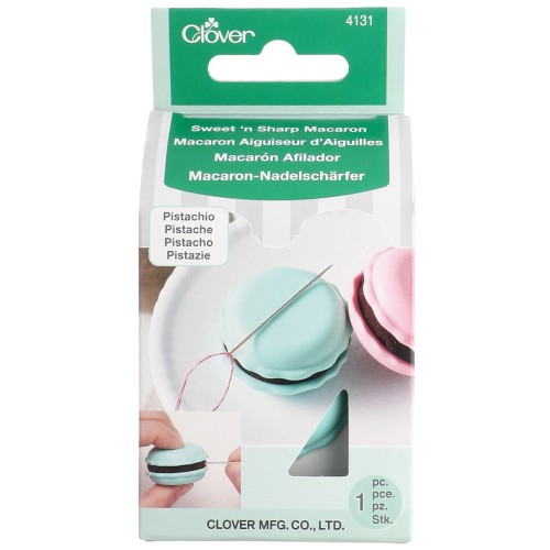 Affilatore per aghi e porta-aghi Clover a forma di macaron - Pistacchio x1