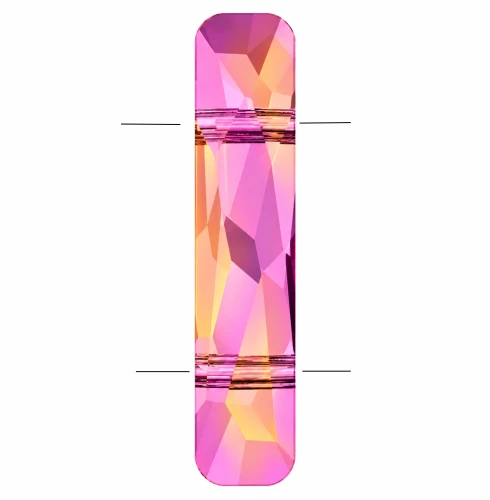 Perla a 2 fori - Column bead PureCrystal 5535 23,5x5 mm - Crystal Astral Pink x1