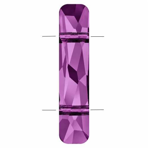 Perla a 2 fori - Column bead PureCrystal 5535 23,5x5 mm - Ametista x1