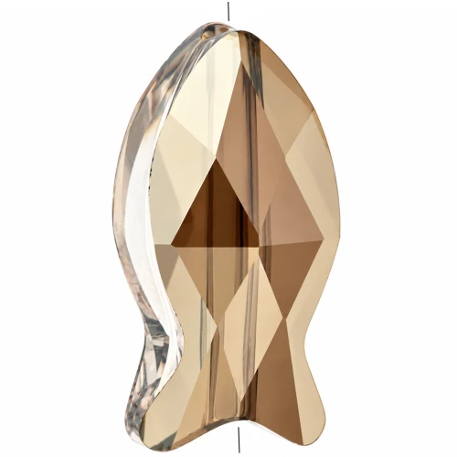 Perla Fish bead PureCrystal 5727 14 mm - Tonalità Crystal Bronze x1