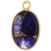 Ciondolo ovale 18x11 mm in pietra semipreziosa - Turchese Oyster Violet x1