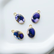 Ciondolo ovale 18x11 mm in pietra semipreziosa - Turchese Oyster Violet x1