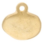 Charm ovale irregolare 13 mm - Motivo pesce - Dorato in oro fino - Salmone x1