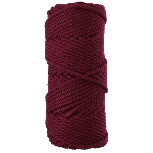 Bobina di cordoncino di cotone per macramè da 3 mm - Granato x 50 m