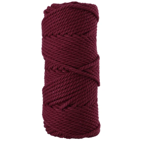 Bobina di cordoncino di cotone per macramè da 3 mm - Granato x 50 m