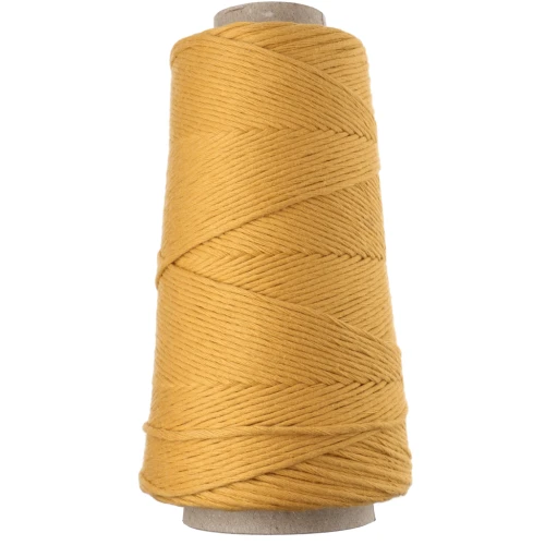 Bobina di cordoncino in cotone macramè Organic Cotton Detox XL pettinato - Senape x 200 m