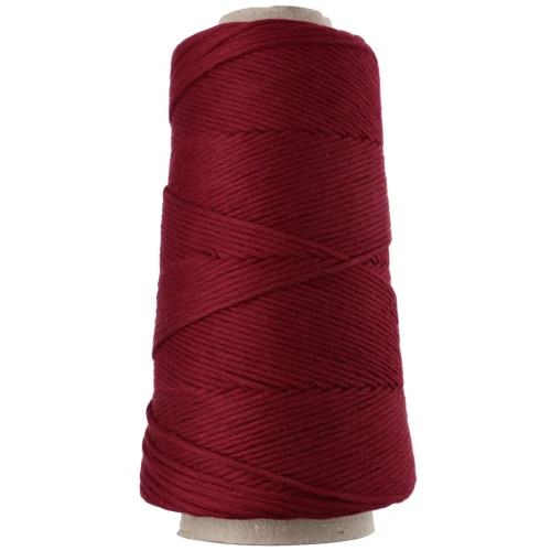 Gomitolo di cordoncino in cotone macramè Organic Cotton Detox XL pettinato - Granato x200 m