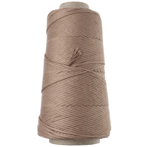 Gomitolo di filo di cotone per macramè Organic Cotton Detox XL pettinato - Mocca x200 m