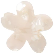 Pendente a fiore in acetato 32x30 mm - Avorio marmorizzato - Beige scuro x1