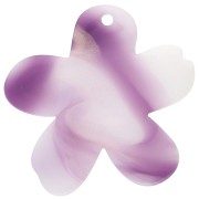 Bianco - Ciondolo a forma di fiore in acetato 32x30 mm - Bianco marmorizzato - Viola - Oro x1 Ciondolo a forma di fiore in acetato 32x30 mm - Bianco marmorizzato - Viola - Oro x1