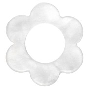 Ciondolo a forma di fiore in acetato da 14 mm - Bianco perlato x1