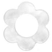Ciondolo a forma di fiore in acetato da 14 mm - Bianco perlato x1