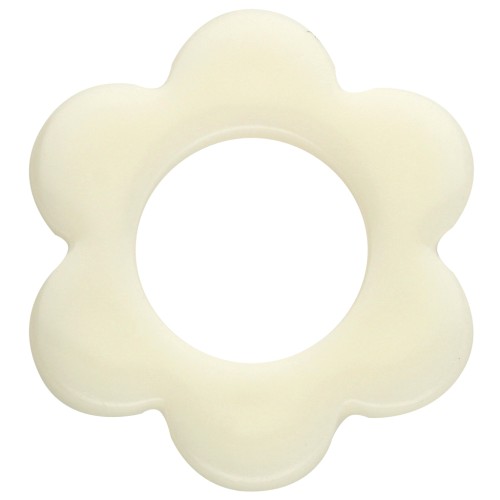 Ciondolo a fiore in acrilico da 14 mm - Bianco sporco x1
