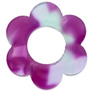 Ciondolo a forma di fiore in acetato da 14 mm - Tartaruga - Viola - Verde x1
