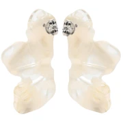 Orecchini a mezzo fiore 47x27 mm - Avorio marmorizzato - Beige scuro x2