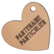 Ciondolo a cuore 39x45mm in plexiglass effetto specchio - Partenaire Particulier - Marrone