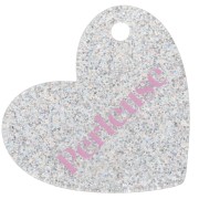 Ciondolo a forma di cuore in acrilico 39x45 mm - Perla - Argento AB glitter - Rosa chiaro x1