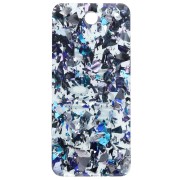 Ciondolo rettangolare 55x25 mm in acrilico - En voiture Simone - Blu glitter x1