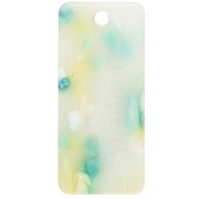 Ciondolo rettangolare 55x25 mm in acrilico - Casa della Felicità - Verde Terrazzo - Bianco