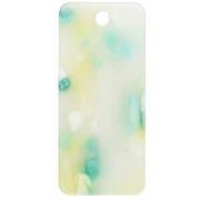 Ciondolo rettangolare 55x25 mm in acrilico - Casa della Felicità - Verde Terrazzo - Bianco