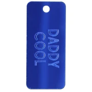 Pendente rettangolare 55x25 mm in plexiglass - effetto specchio - Daddy cool - Blu scuro