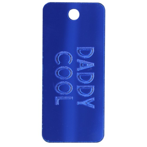 Pendente rettangolare 55x25 mm in plexiglass - effetto specchio - Daddy cool - Blu scuro