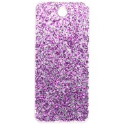 Pendente rettangolare 55x25 mm in acrilico - Roule ma Poule - Pailleté violet - Bianco