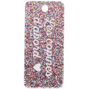 Pendente rettangolare 55x25mm in acrilico - Les copines d'abord - Glitter multicolore